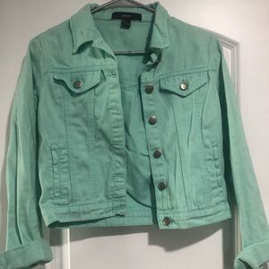 Teal jean jacket
